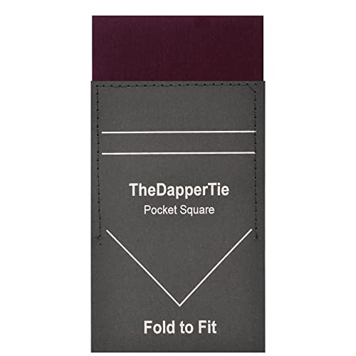 Men's Burgundy Cotton Extra Thick Flat Pre Folded Pocket Square on Card