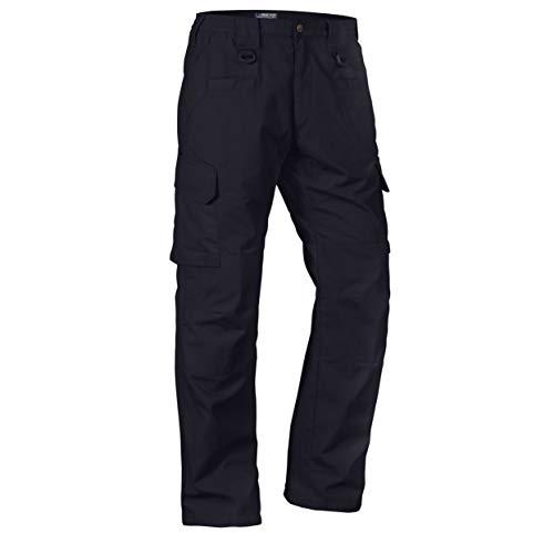 LA Police Gear Men's Basic Operator Pant, Elastic Waistband Uniform Cargo Pant with Blousing Strings, Durable EDC Tac Pants - Navy - 34 x 32