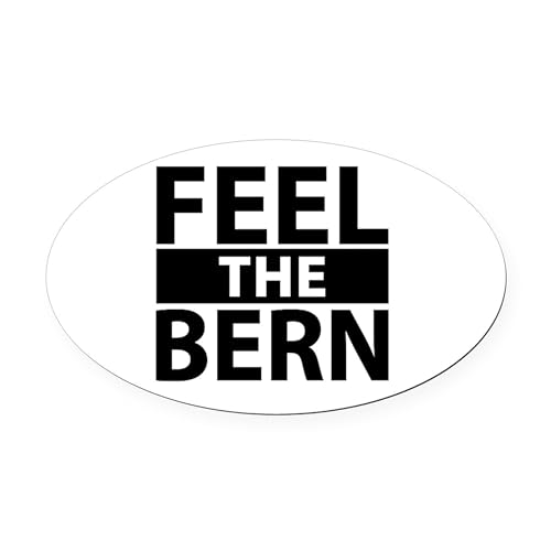 CafePress Feel The Bern Bernie Sanders President 2016 Oval Car Magnet, Euro Oval Bumper Magnet