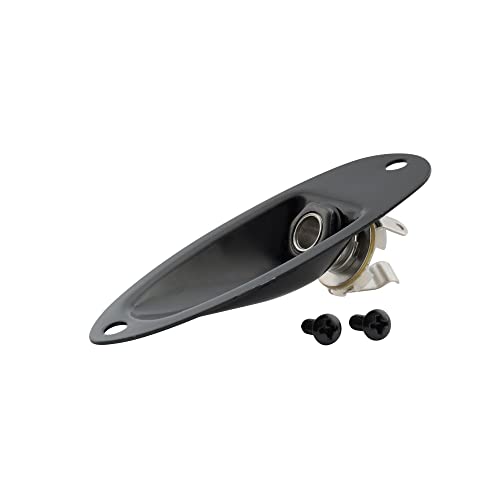 Musiclily 1/4' Guitar Loaded Mono Output Jack Plate Input Socket for Fender Stratocaster Strat ST Electric Guitar, Black