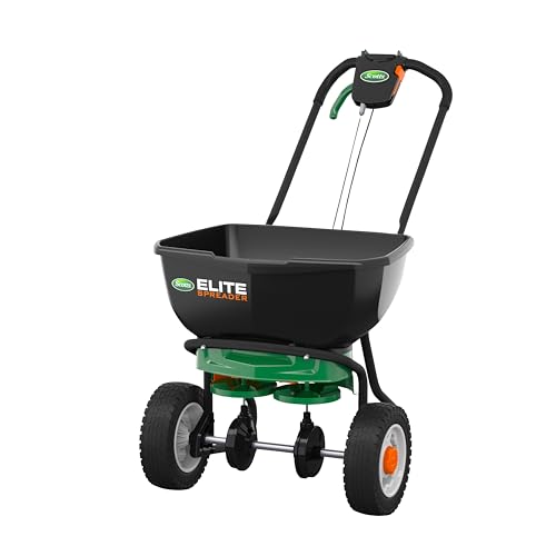 Scotts Elite Spreader for Grass Seed, Fertilizer, Salt, Ice Melt, Durable Push Spreader Holds up to 20,000 sq.ft. Product