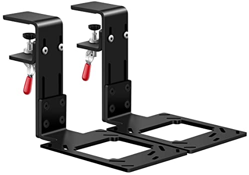 [Short Threads has Been Corrected] Set of 2 Desk Mounts Hotas Mount for Logitech G X52/X52 Pro/X56/X56 Rhino/Thrustmaster T.16000M / VKB Gladiator with All Installation Bolts ＆ Install Manual