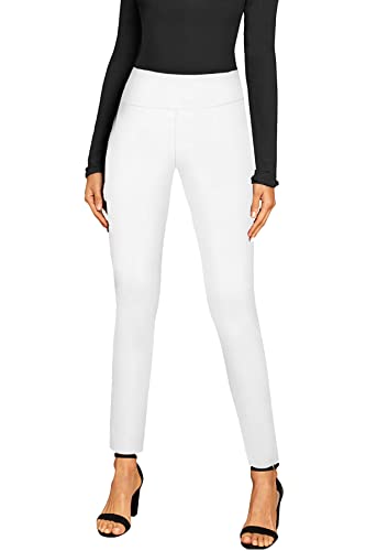 Hybrid & Company Super Comfy Stretch with Full Elastic Waist Pull On Millennium Twill Pant KP44972 White 1X