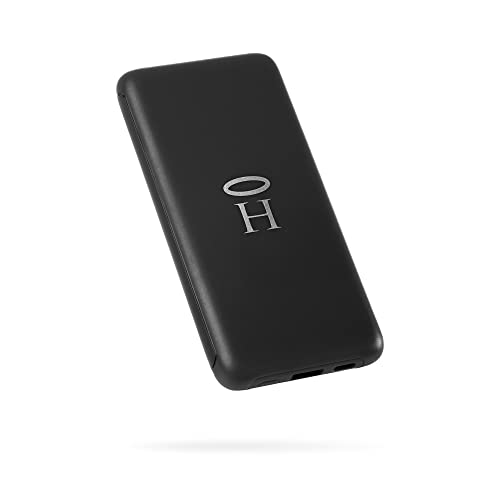 HALO RapidPack Portable Power Bank Pocket Cell Phone Charger, USB-C, USB-A for iPhone, Samsung Galaxy and More, Black/10K mAh