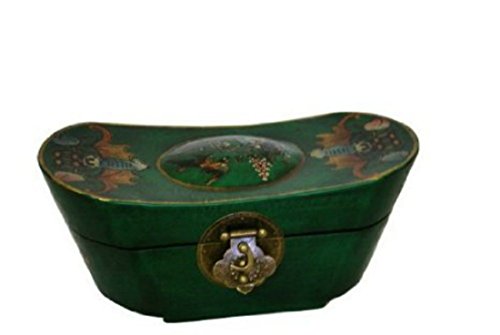 Asian Home Vintage Chinese Ingot Shape Jewelry Keepsake box