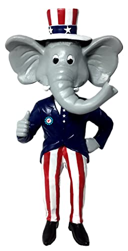 Republican Elephant Mantle Mates Sitting Patriotic United States USA Bobblehead