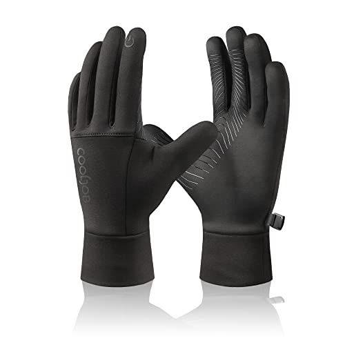 COOLJOB Touchscreen Winter Gloves for Men Women, Snow Gloves for Outdoor Sports, Warm Thermal Cold Weather Gloves for Cycling Running Dog Walking, 1 Pair Large