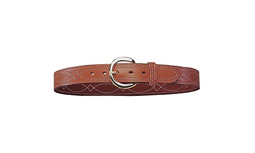 Bianchi B12 Fancy Stitched Belt, 1.5' Width, Tan Finish, Brass Buckle, SZ34