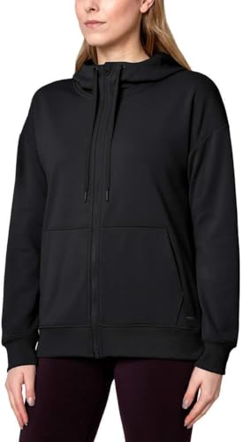 Mondetta Ladies' Performance Full Zip Hoodie (US, Alpha, Large, Regular, Regular, Black)