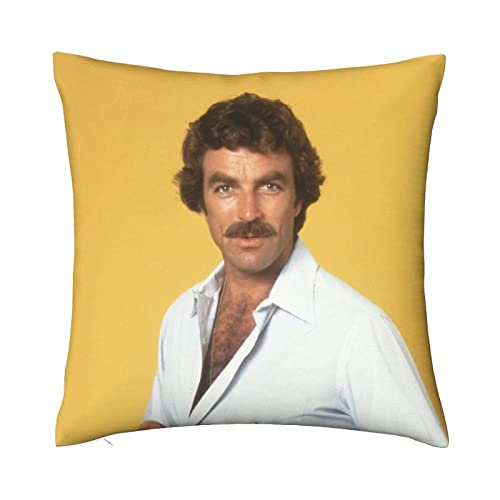 Ancrkog Tom Selleck Throw Pillow Covers 18'X18' Funny Meme Pillows Home Decor Pillowcase Bedroom Living Room Dormitory College Cushion Cover for Couch Sofa Bed