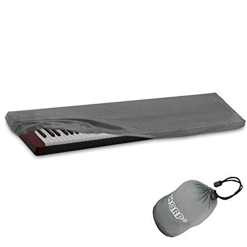 HQRP Elastic Dust Cover (Gray) Compatible with Yamaha DGX-660 Motif XF8 MOXF8 P-45 MM8 YPG-535 P-105 P-125 Piaggero NP-11 S70-XS DGX-300 Electronic Keyboards Digital Pianos