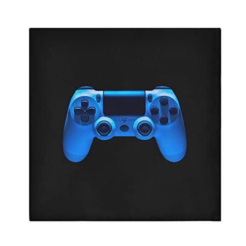 Oyihfvs Video Game Joystick Gamepad in Blue Neon Lights Isolated on Black Cloth Napkin Set of 4,Dinner Napkins Reusable Table Napkin Washable Polyester Fabric for Cocktail Party Holiday Wedding Home