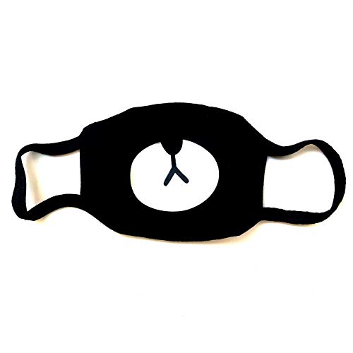Millennials In Motion Bear Animal Mask Cute Teddy Bandana For Kids Men Women Teenagers Black Cotton Dust Pollen Pollutants Fun Cool Cartoon Party Costume Machine Washable