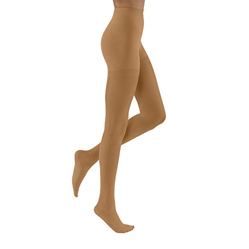 JOBST UltraSheer Waist High 15-20 mmHg Compression Stockings Pantyhose, Closed Toe, Large, Suntan