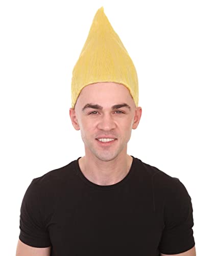 Adult Unisex Yellow Gold Color Straight Cosplay Halloween Troll Wig, Synthetic Soft Fiber Hair, Perfect for your next Festival and Group Anime Party!
