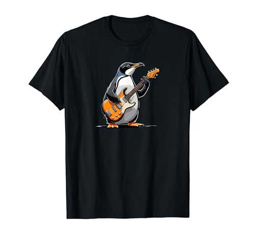 Penguin playing Electric Guitar, Penguin Guitarist T-Shirt