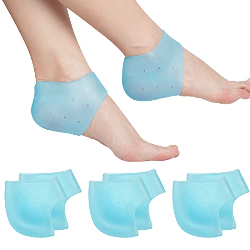 Heel Cups for Heel Pain,Heel Protectors, (3 Pairs Soft Gel Plantar Fasciitis Relief and Heel Supports, Heel Sleeves Great for Heel Spurs, Heel Pain, Heal Dry Cracked Heels, Achilles Tendinitis