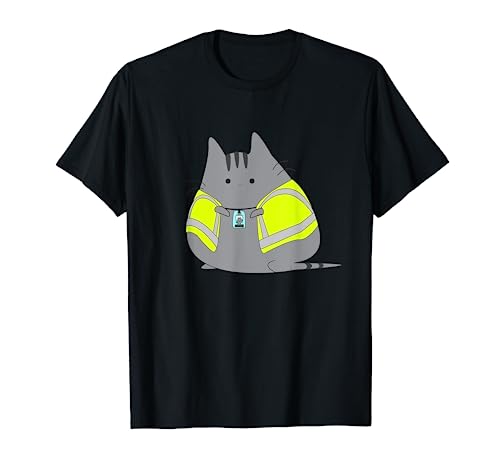 Chubby Kitten Wearing Safety Vest Funny T-Shirt