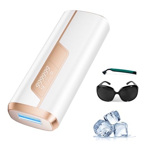 Permanent IPL Hair Removal Device, Painless Laser Hair Removal with Ice Cooling System for Women Men, 3 IN 1 More Than A Hair Removal Device, 9 Levels, 2 Modes, 999900 Flashes IPL Hair Remover Machine