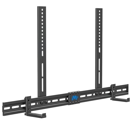 Mounting Dream Soundbar Mount Sound Bar TV Bracket with Holes/Without Holes, Non-Slip Base Holder Extends 3.4' to 6.1', Up to 20 LBS, Safe and Easy to Install MD5425