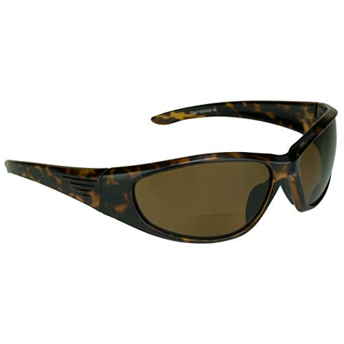 proSPORT Polarized Bifocal Sunglasses Readers for Men Women Full Sport Wrap Frame Fishing Boating Beach Matte Tortoise Brown +3.00 Anti Glare Lenses