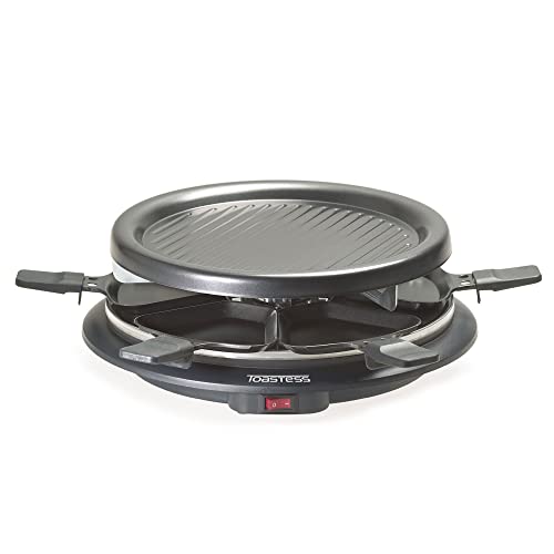 Party Grill & Raclette by Salton | 6-Person Smokeless Indoor Grill | Non-Stick Grill Plate