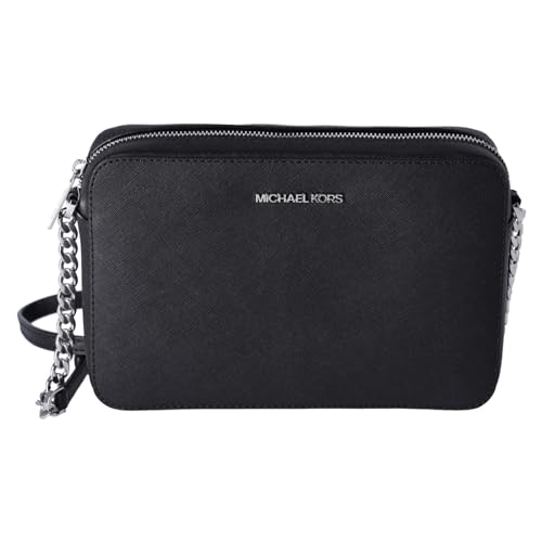 Michael Kors Women's Jet Set Item Crossbody Bag (black/silver)