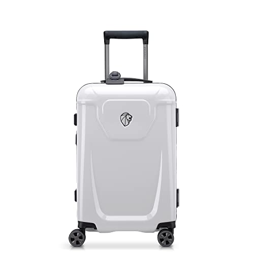 PEUGEOT Voyages Hardside Luggage with Spinner Wheels, Glossy White, Carry-On 19 Inch