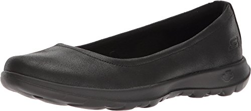Skechers womens Go Walk Lite-15395 Ballet Flat, Black, 8.5 US