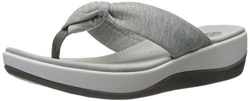 Clarks Women's Arla Glison Flip Flop, Grey Heather Fabric, 8 M US