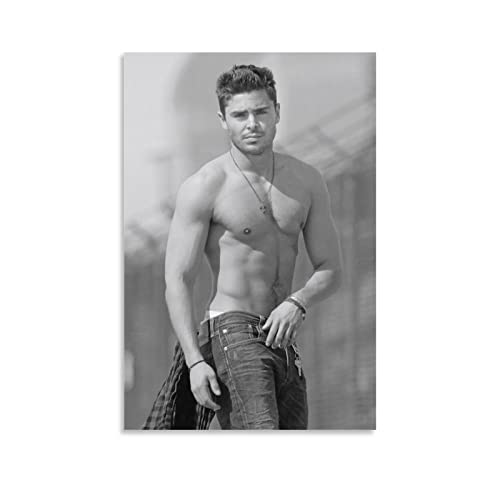 Actor Zac Efron Poster Aesthetic Decorative Painting Canvas Wall Art Picture Print Room Decorationnt Living Room Posters Bedroom 12x18inch(30x45cm) Unframe-Style
