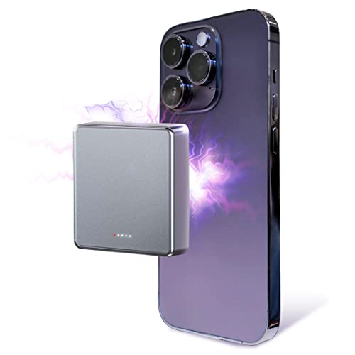 Techipak 10000mAh Magnetic Wireless Power Bank, 2022, 2X Battery Capacity,2X Fast Charging Mini Size & Lightweight,20W Fast Charging for iPhone 12&13&14 /Pro/Mini/Max Easy to Use for Everyone