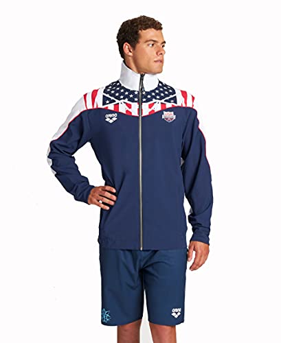 Arena Standard Unisex OG USA Warm-Up Jacket, Navy-White, L