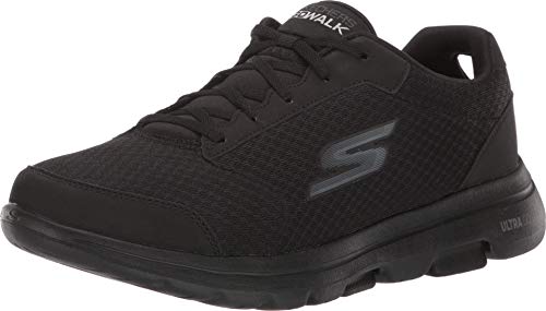 Skechers mens Gowalk 5 Qualify - Athletic Mesh Lace Up Performance Walking Shoe Sneaker, Black, 11 US