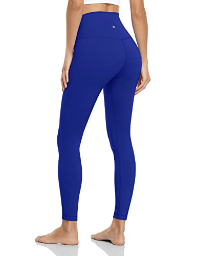 HeyNuts Essential 7/8 Leggings High Waisted Yoga Pants for Women, Soft Workout Pants Compression Leggings with Inner Pockets Sapphire Blue_25'' M(8/10)