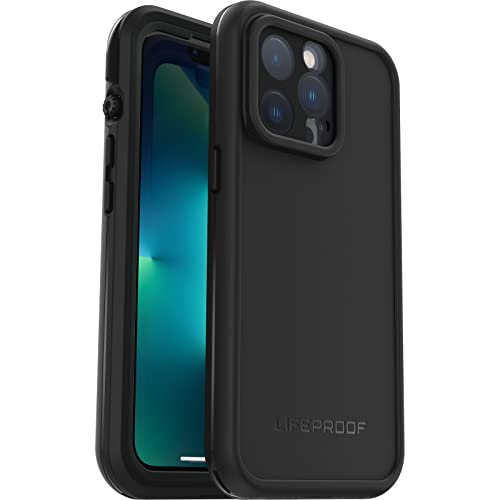 LifeProof iPhone 13 Pro (ONLY) FRĒ Series Case - BLACK, waterproof IP68, built-in screen protector, port cover protection, snaps to MagSafe