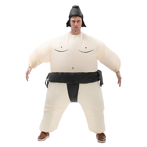 EWEP Inflatable Sumo Wrestling Suits for Adults Kids(4.9ft-5.9ft) Funny Blow-Up Sumo Wrestler Costume for Halloween