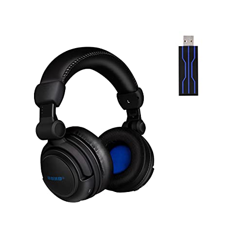 HUHD Wireless Gaming Headset for PS4,PS5,PC and Switch - 7.1 Surround Sound Vibration Wireless Headphones for Playstation 5 with Detachable Microphone, 3.5mm Wired for Xbox, Xbox Series X/S, Black