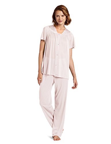 Exquisite Form Women's Coloratura Sleepwear Short Sleeve Pajama Set 90107, Pink Champagne, Medium