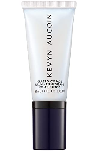 Kevyn Aucoin Glass Glow Face, Crystal Clear: Multi-purpose universal dewy highlighter for face and body. Creates glowing youthful-looking hydrated skin with a glassy complexion. Makeup artist go to.