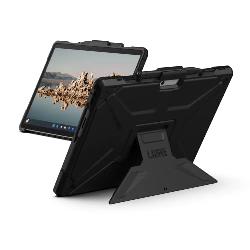 UAG Designed for Microsoft Surface Pro 9 Metropolis SE Black Smooth Exterior Material Lightweight Rugged Protective Cover with Pen Holder Built-in Kickstand & Shoulder Strap by URBAN ARMOR GEAR