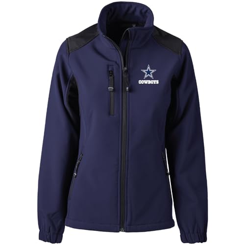 NFL Dallas Cowboys Women's Softshell Jacket, Large, Navy