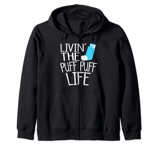 Asthma awareness breathing lung inhaler humor funny Zip Hoodie