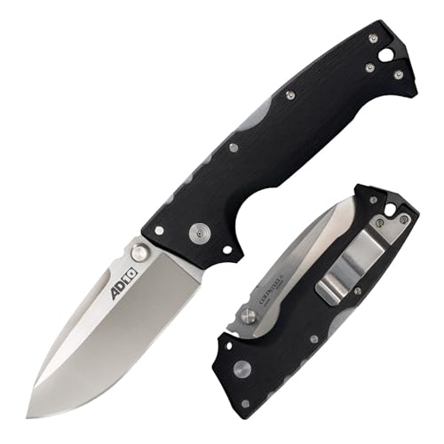 COLD STEEL AD-10 3.5' S35VN Steel Ultra-Sharp Drop Point Blade 5.25' G-10 Handle Tactical Folding Knife with Tri-Ad Locking Mechanism