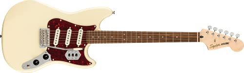 Squier Paranormal Cyclone Electric Guitar, with 2-Year Warranty, Pearl White, Laurel Fingerboard
