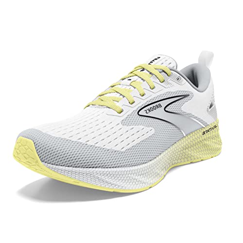 Brooks Women’s Levitate 6 Neutral Running Shoe - White/Oyster/Yellow - 9 Medium