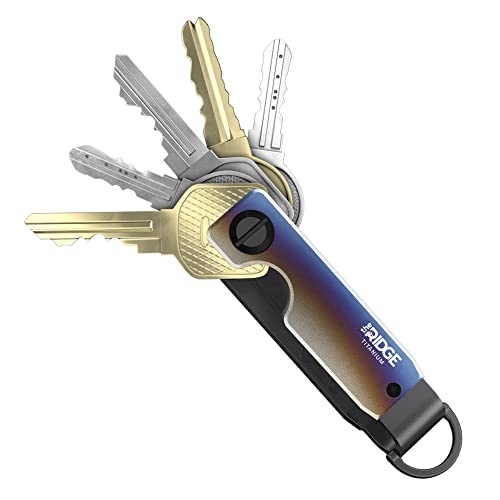 The Ridge Key Organizer - Compact Metallic Key Holder | Minimalist Innovative Keyholder | Smart Keychain Secures 2-6 Keys (Burnt Titanium)