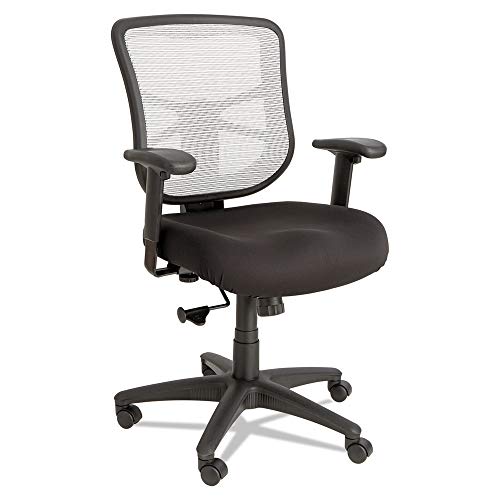 Alera ALEEL42B04 Elusion Series Mid-Back Swivel/Tilt Mesh Chair - Black/White