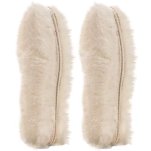 [2 Pair]Real Pure Sheepskin Luxury Insoles Sheepskin Lambswool Blended Shoe Insoles | Durable & Fluffy Perfect for Flat, Beige, [2-Pairs]US 10