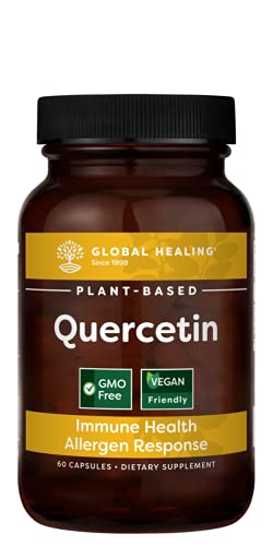 Global Healing Center Quercetin 250 mg Supplement to Support Immune System Function, Respiratory Health & Body's Natural Response to Occasional Allergies-QuerceFIT without Bromelain & Zinc-60 Capsules